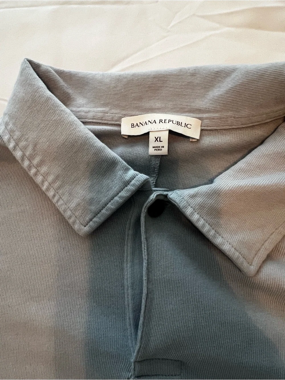 Banana Republic Gray Long-Sleeve Polo Shirt